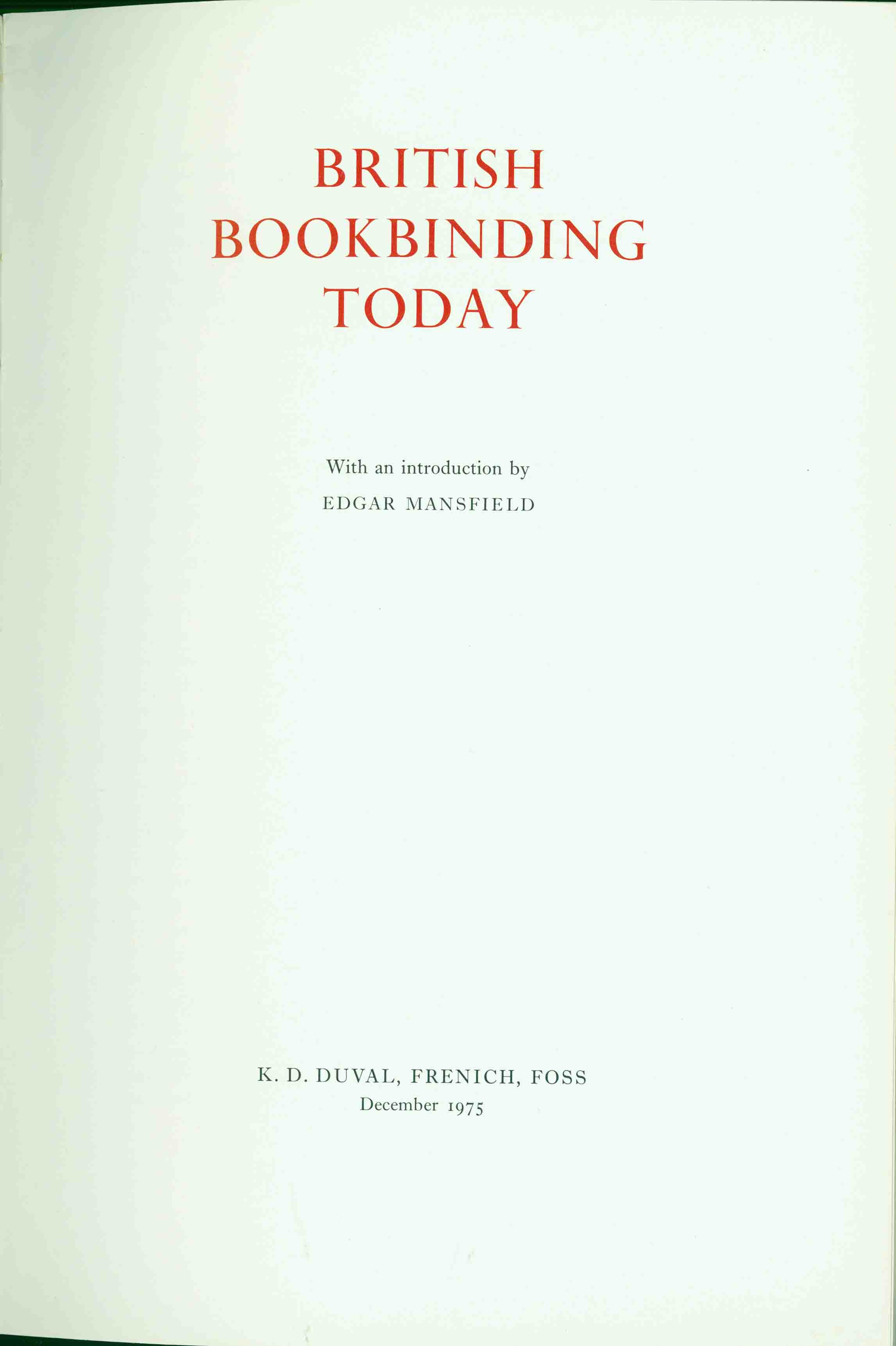 BRITISH BOOKBINDING TODAY.
