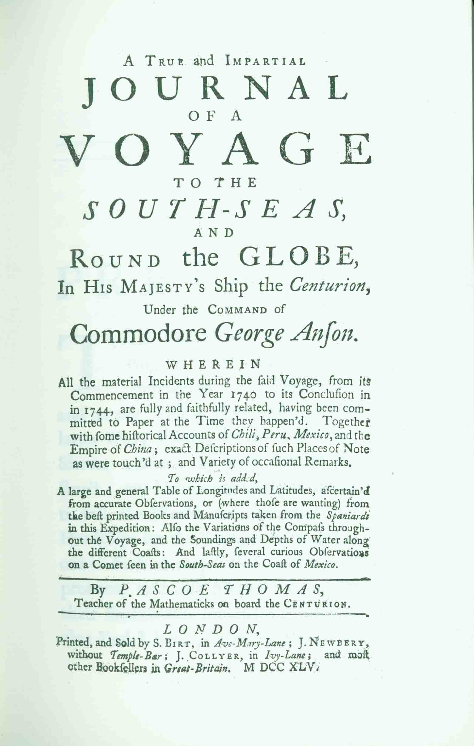 A TRUE AND IMPARTIAL JOURNAL OF A VOYAGE