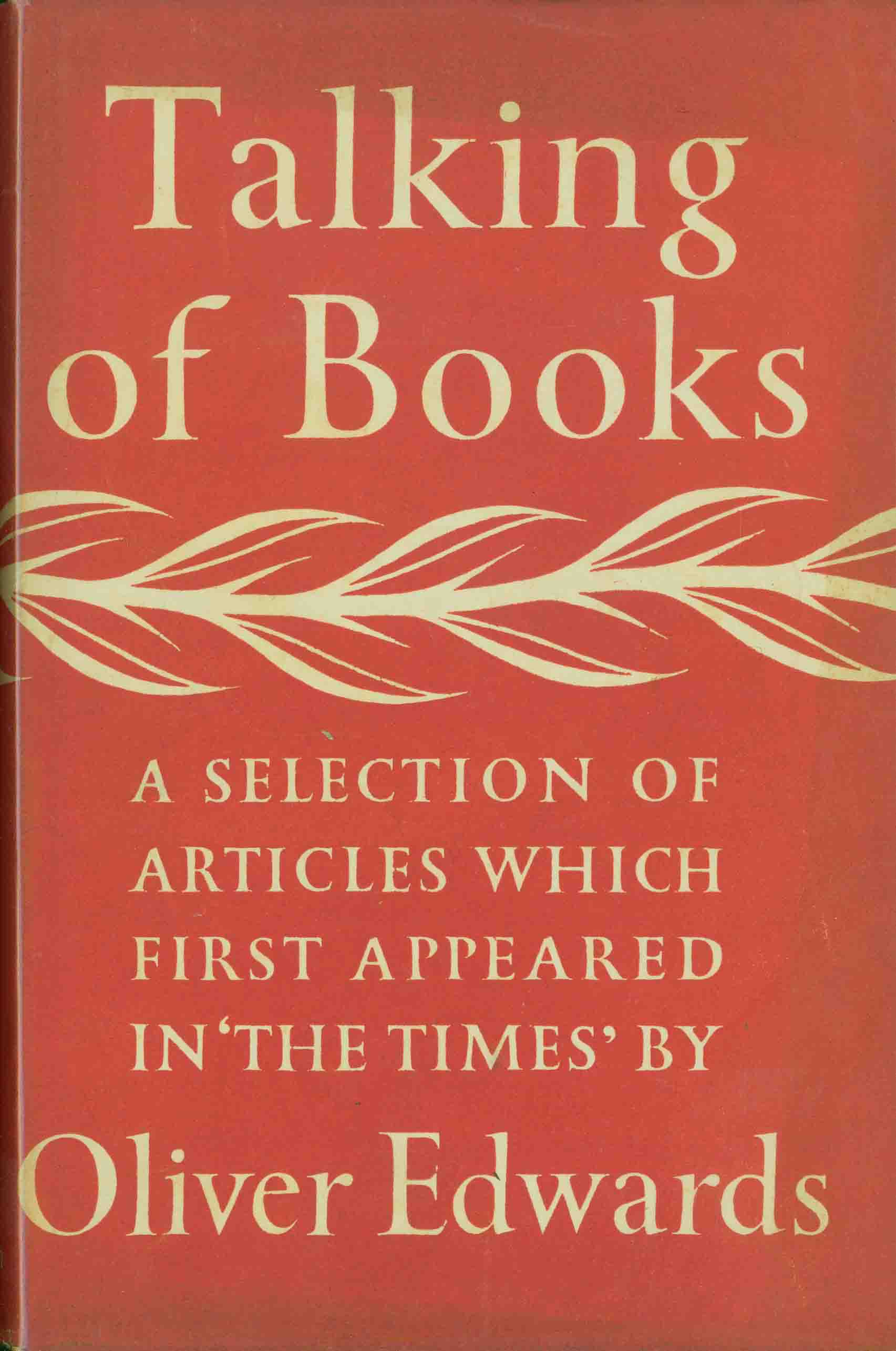 TALKING OF BOOKS.