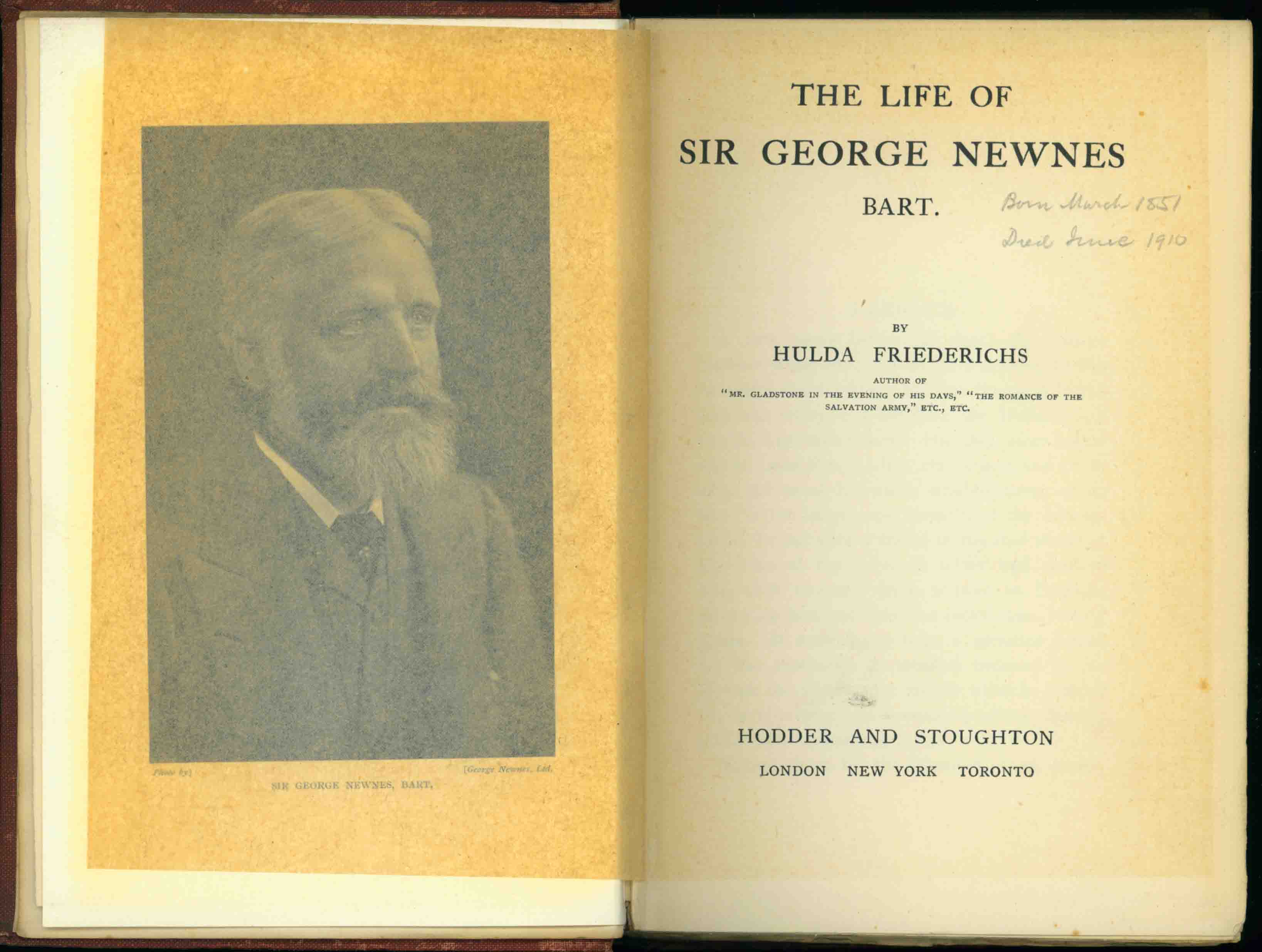 THE LIFE OF SIR GEORGE NEWNES BART.