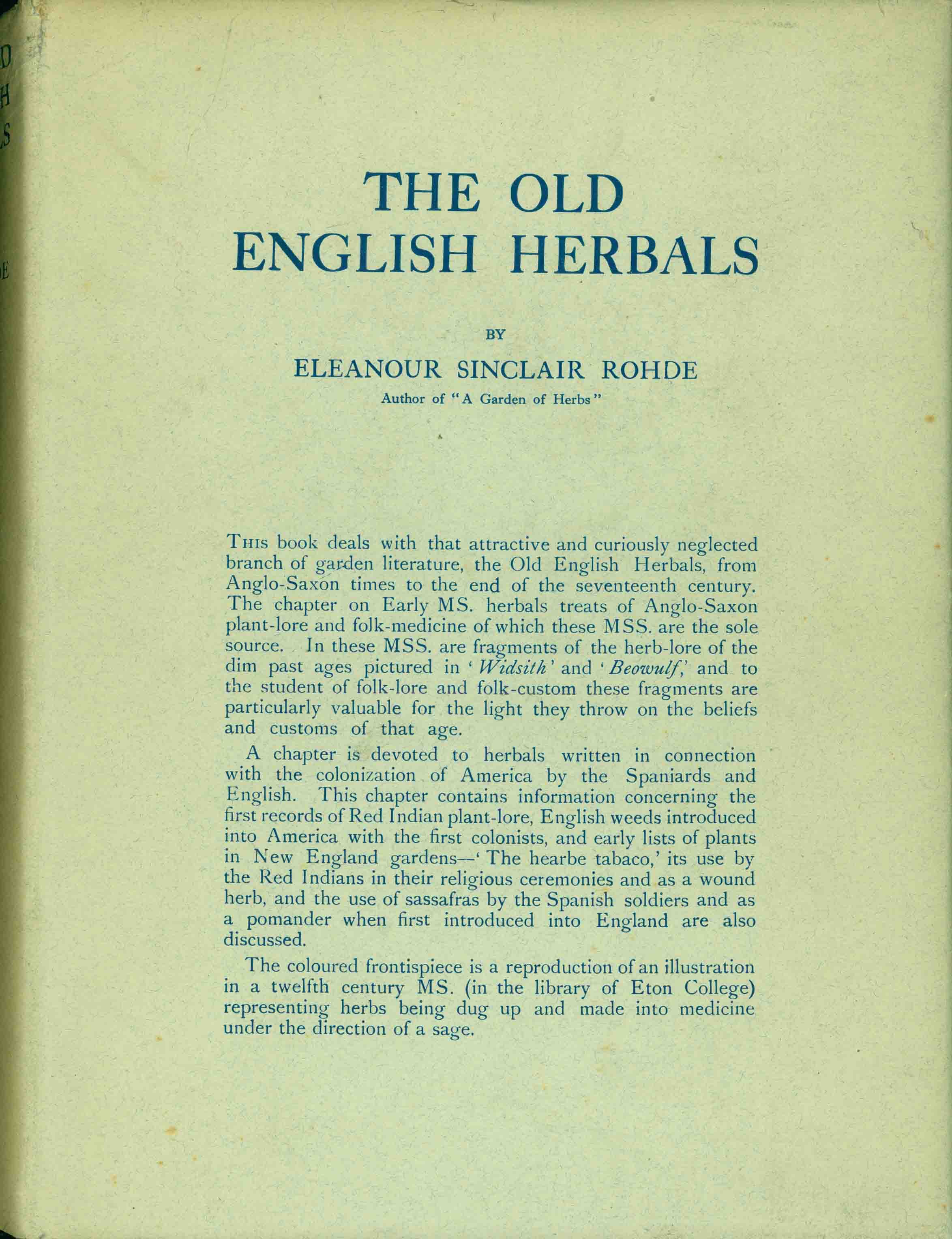 THE OLD ENGLISH HERBALS.