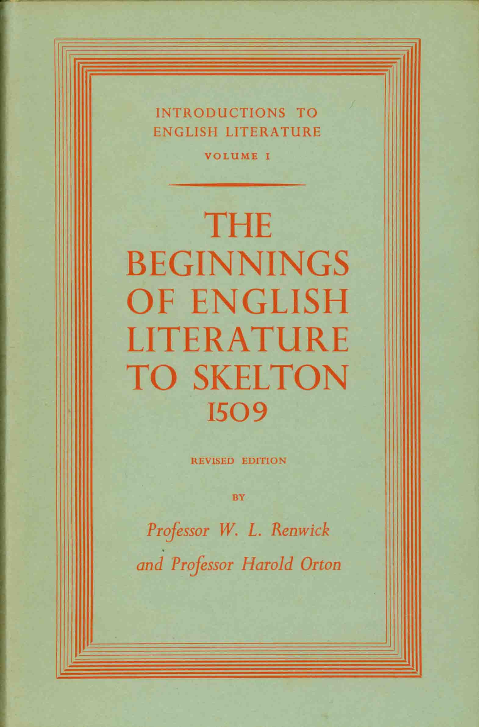 INTRODUCTIONS TO ENGLISH LITERATURE 