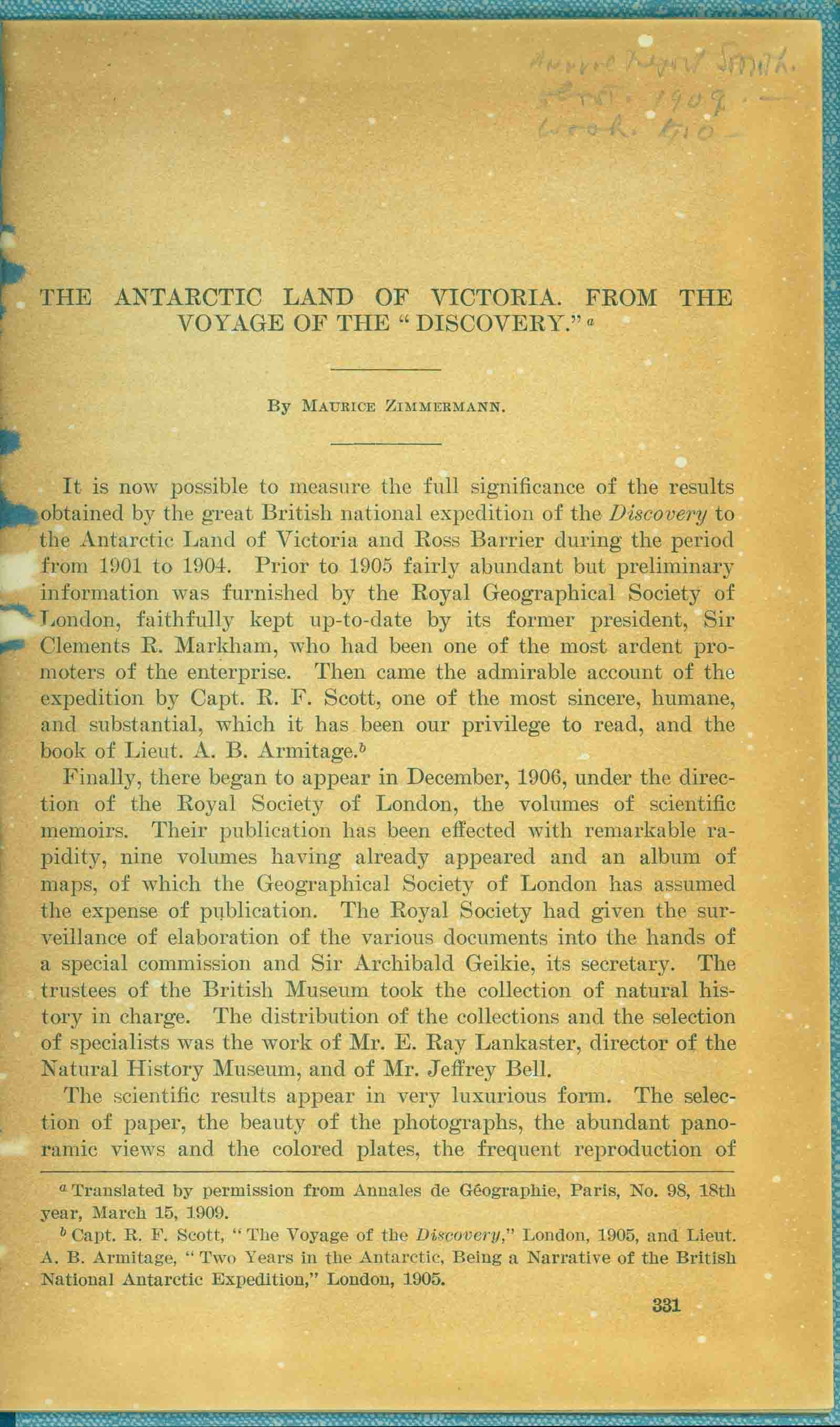 THE ANTARCTIC LAND OF VICTORIA.