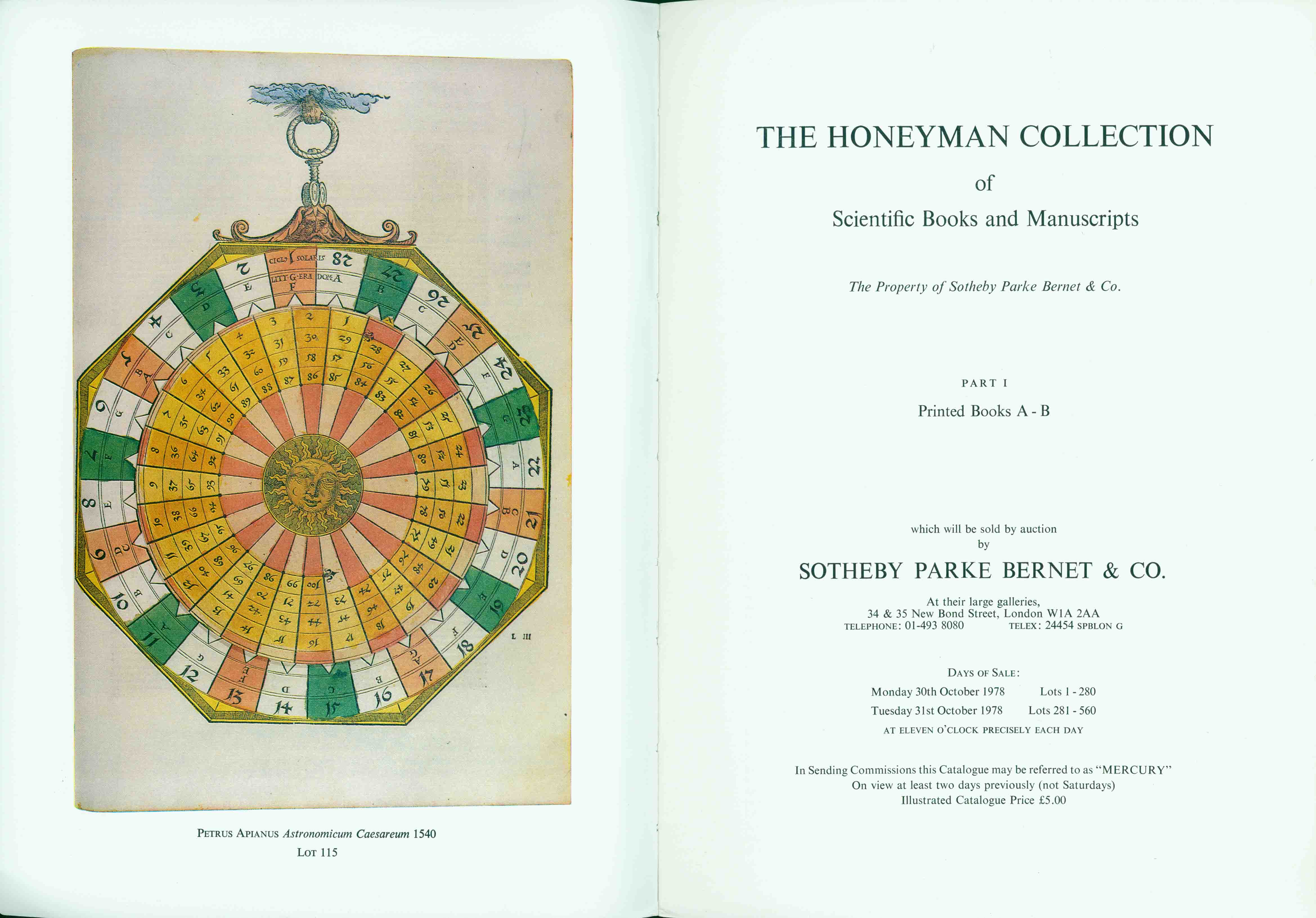 THE HONEYMAN COLLECTION OF SCIENTIFIC BOOKS AND MANUSCRIPTS.