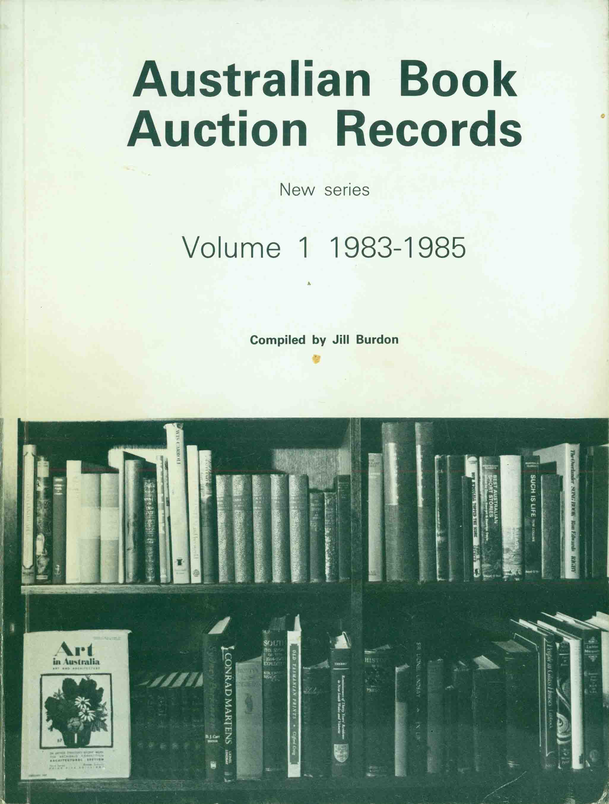 AUSTRALIAN BOOK AUCTION RECORDS.