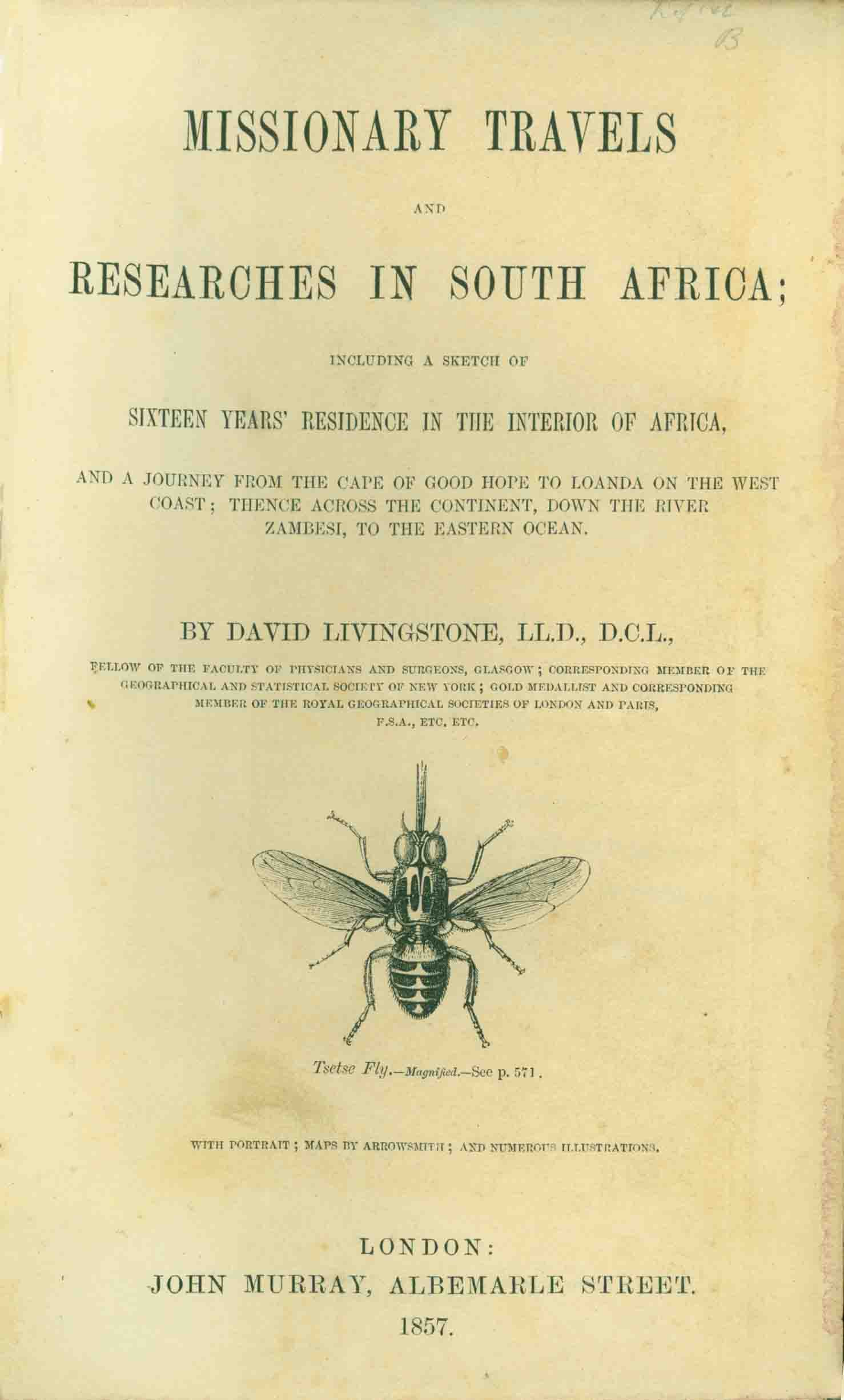 MISSIONARY TRAVELS AND RESEARCHES IN SOUTH AFRICA;