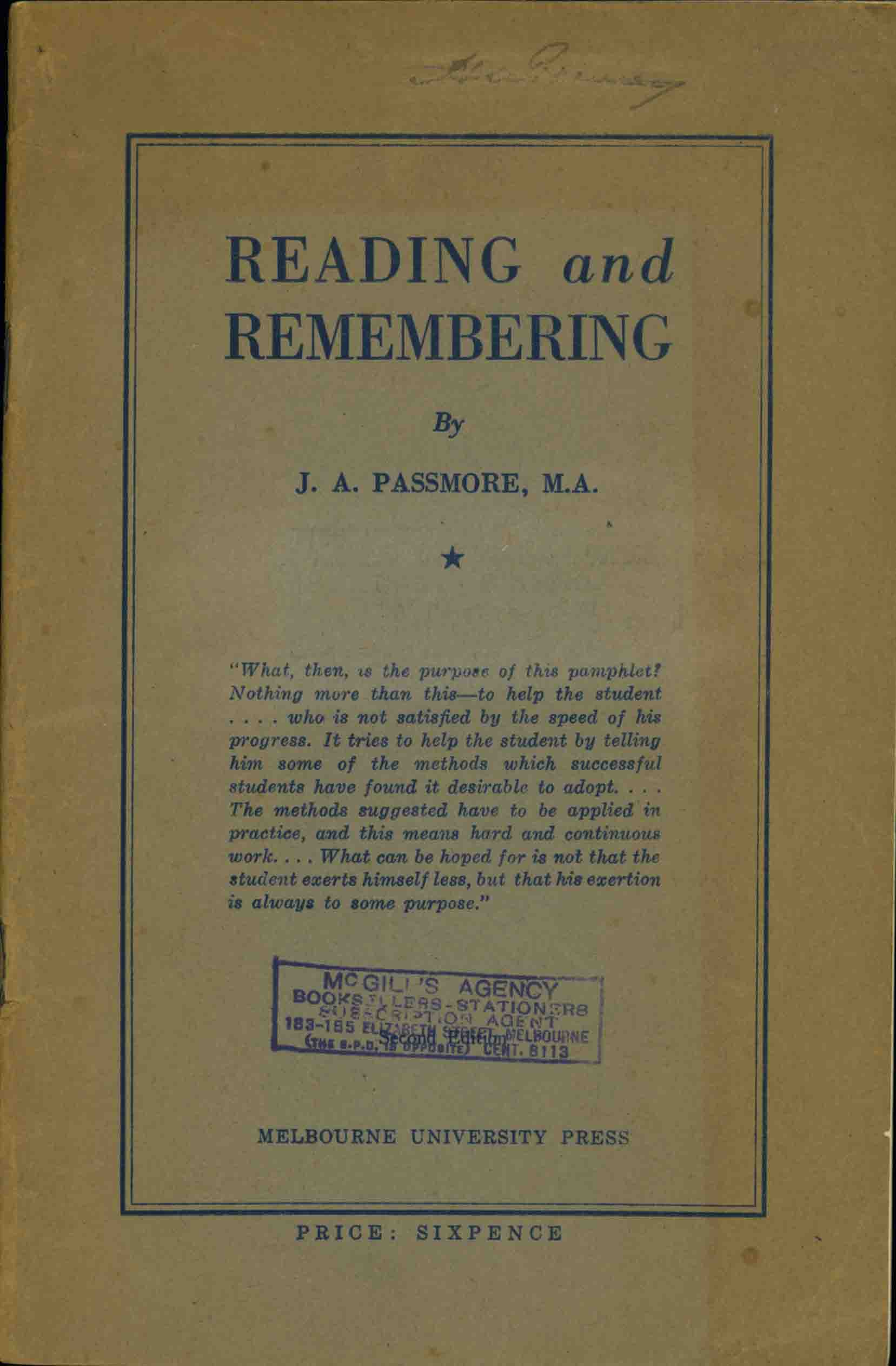 READING AND REMEMBERING.