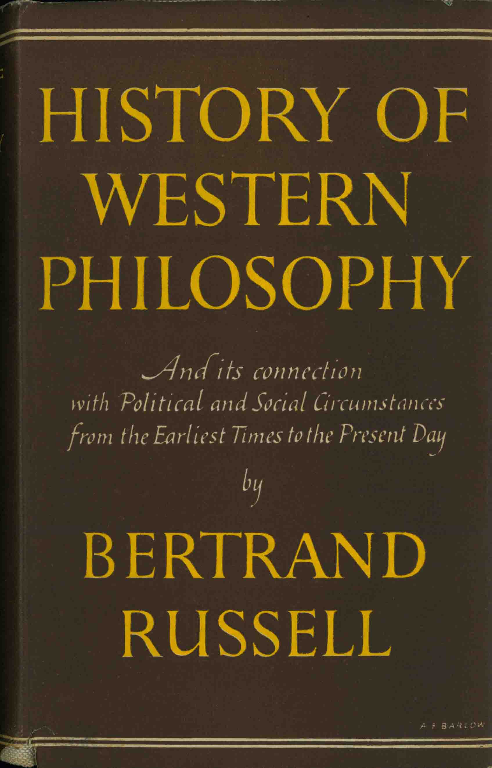 HISTORY OF WESTERN PHILOSOPHY