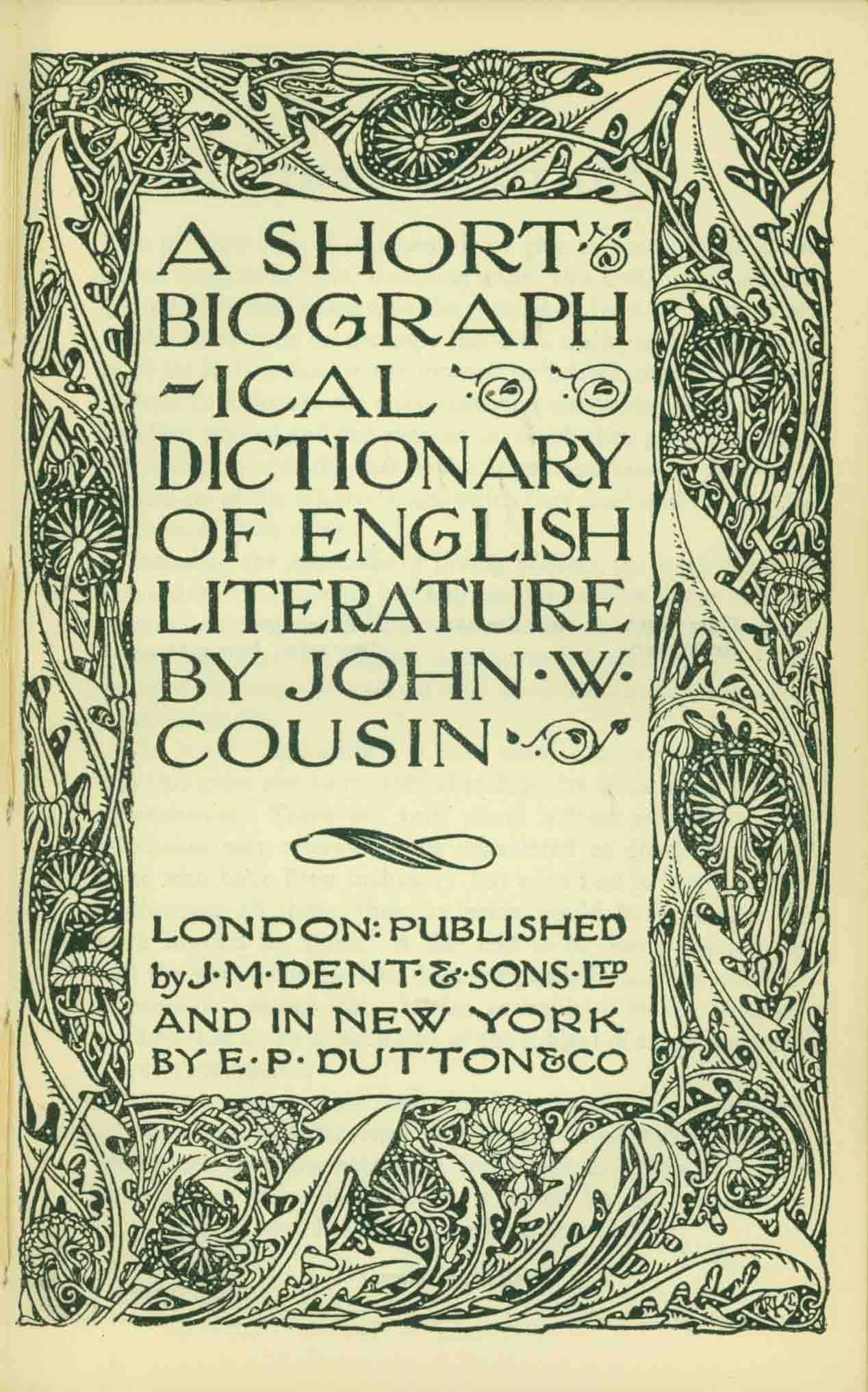 biography of english literature
