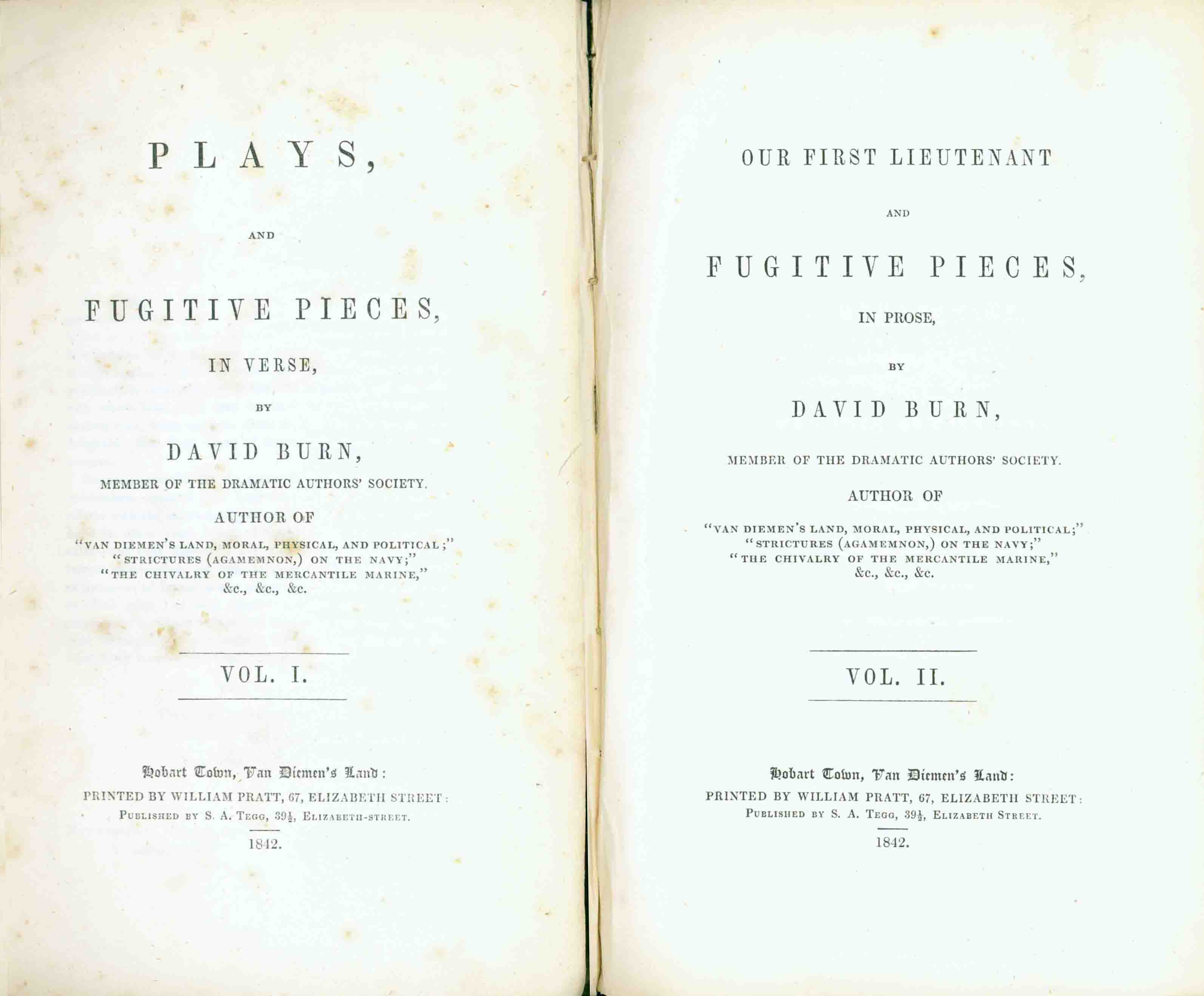 PLAYS, AND FUGITIVE PIECES, IN VERSE,