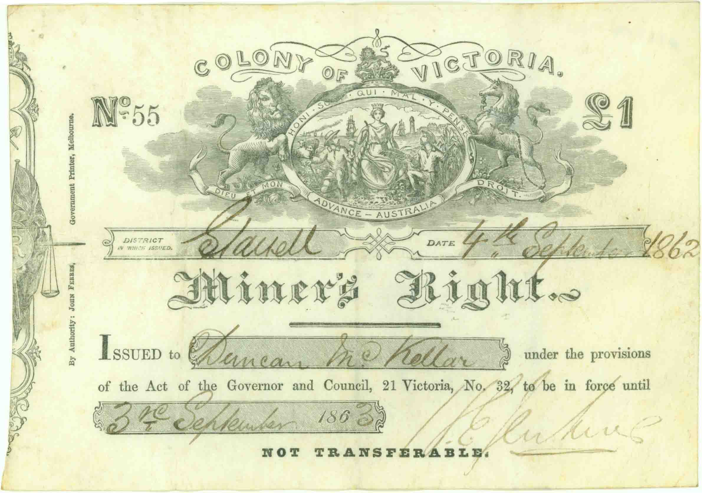 MINER'S RIGHT.
