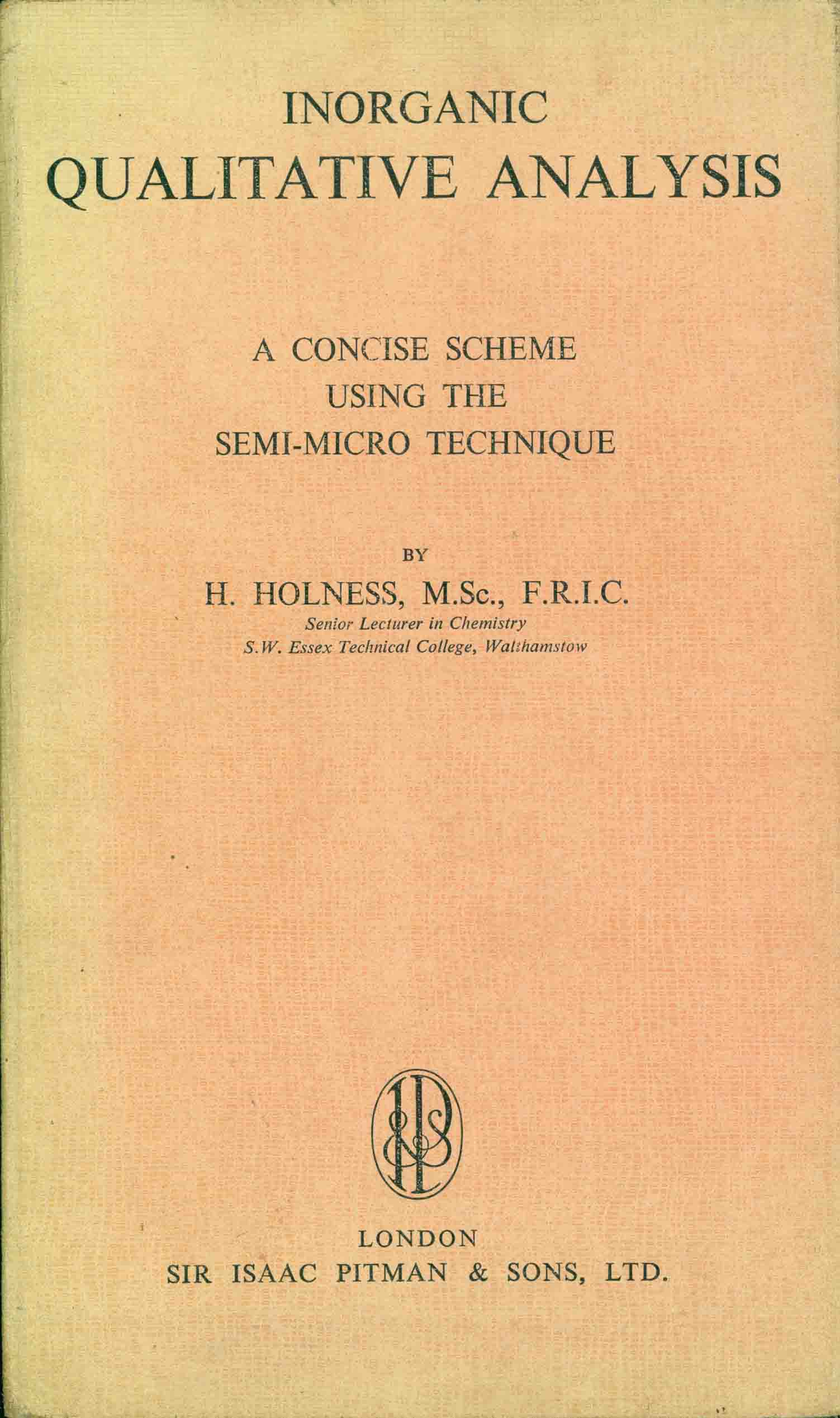 INORGANIC QUANTITATIVE ANALYSIS.