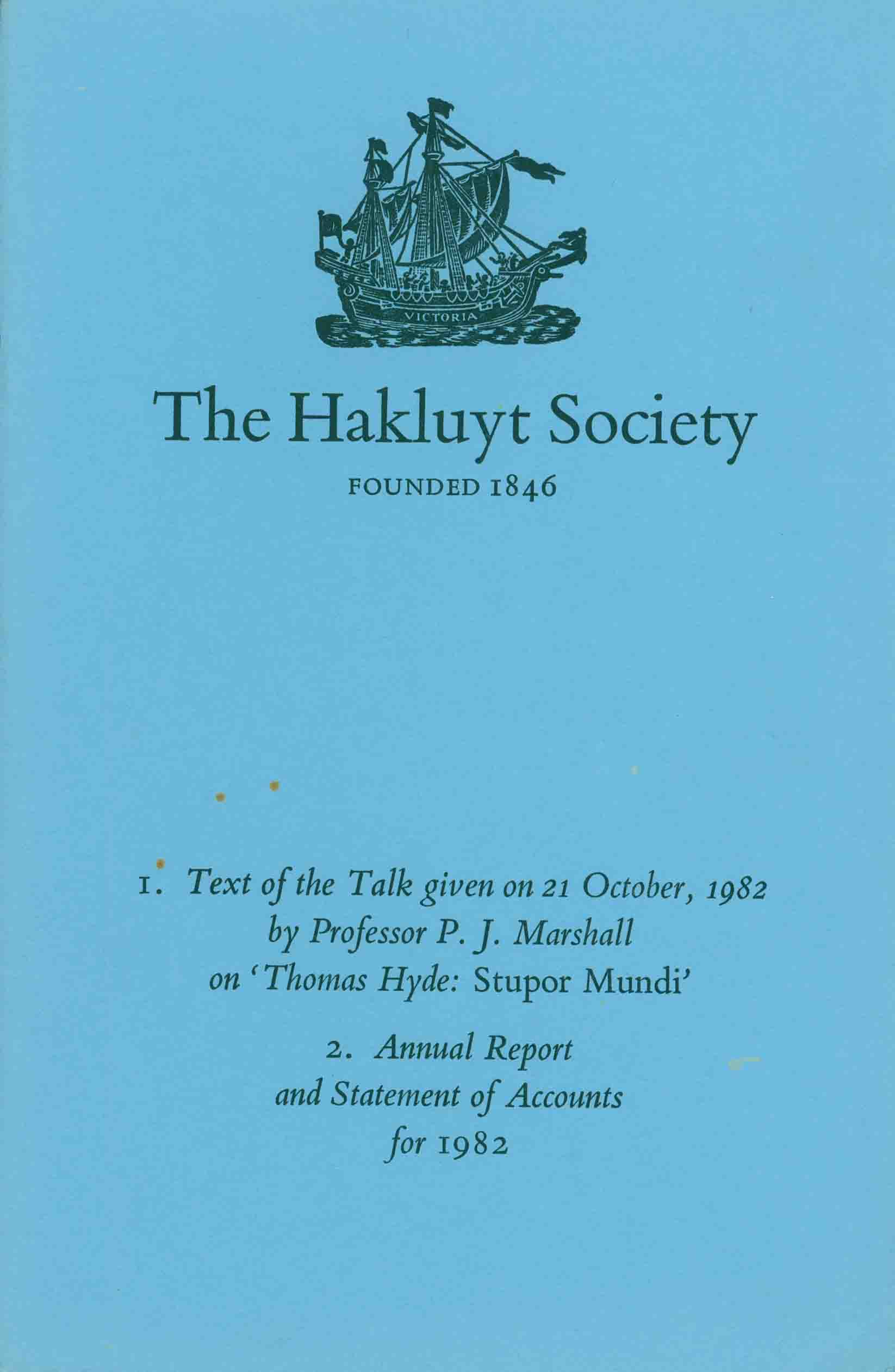 THOMAS HYDE: STUPOR MUNDI