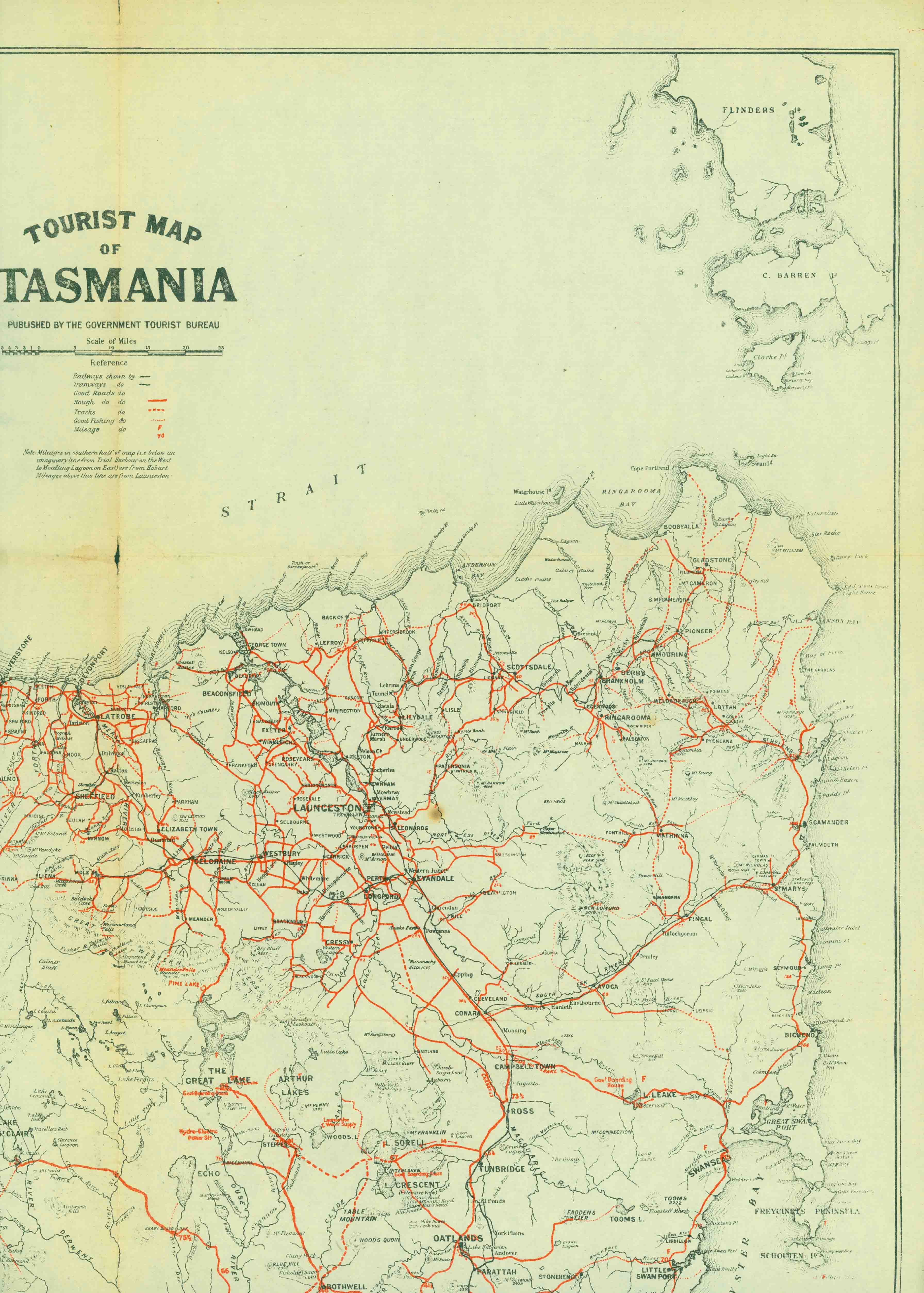 TOURIST MAP OF TASMANIA.