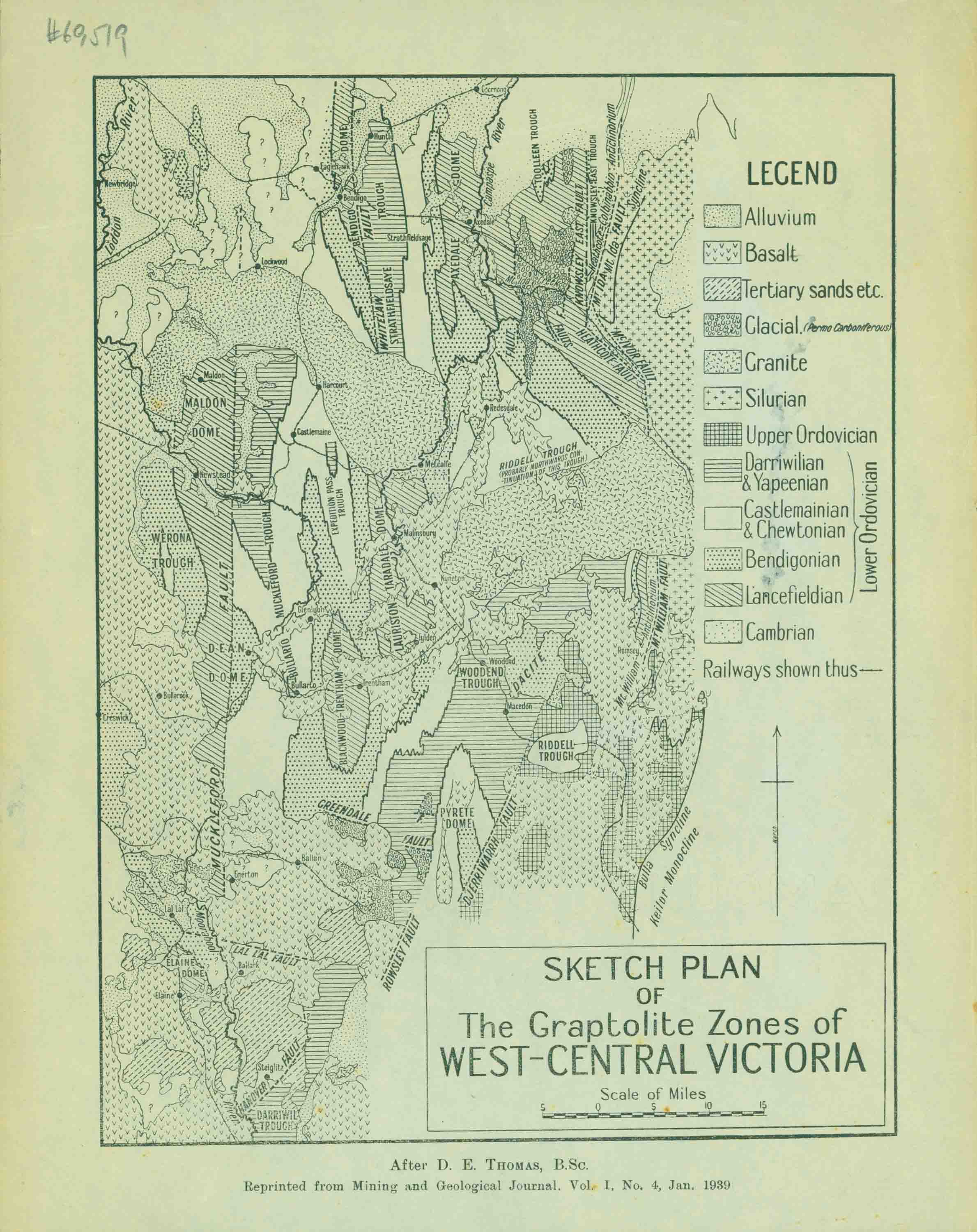 SKETCH PLAN OF THE GRAPTOLITE ZONES OF WEST-CENTRAL VICTORIA.