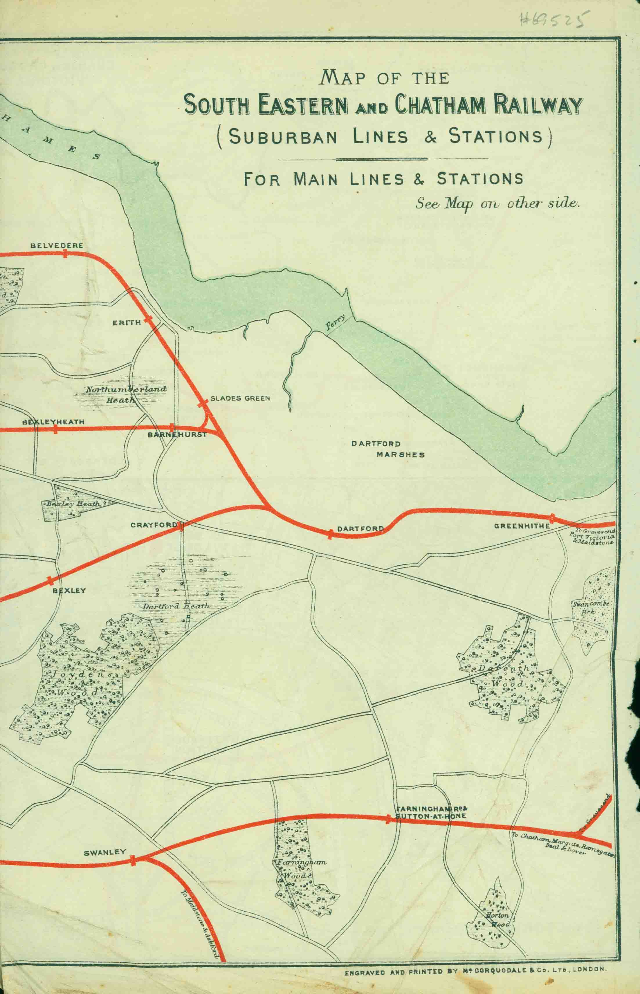 MAP OF THE SOUTH EASTERN AND CHATHAM RAILWAY
