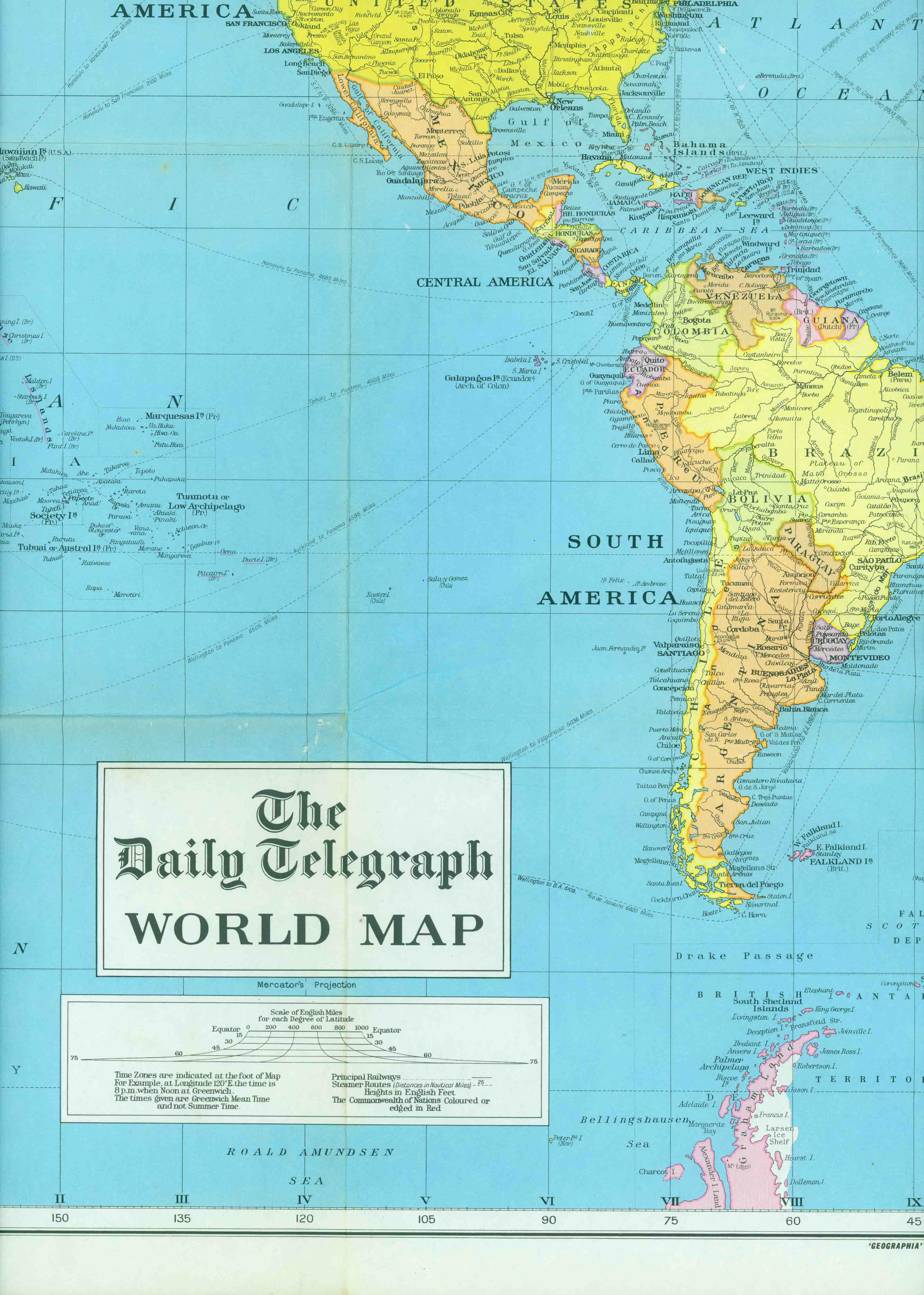 THE DAILY TELEGRAPH WORLD MAP.