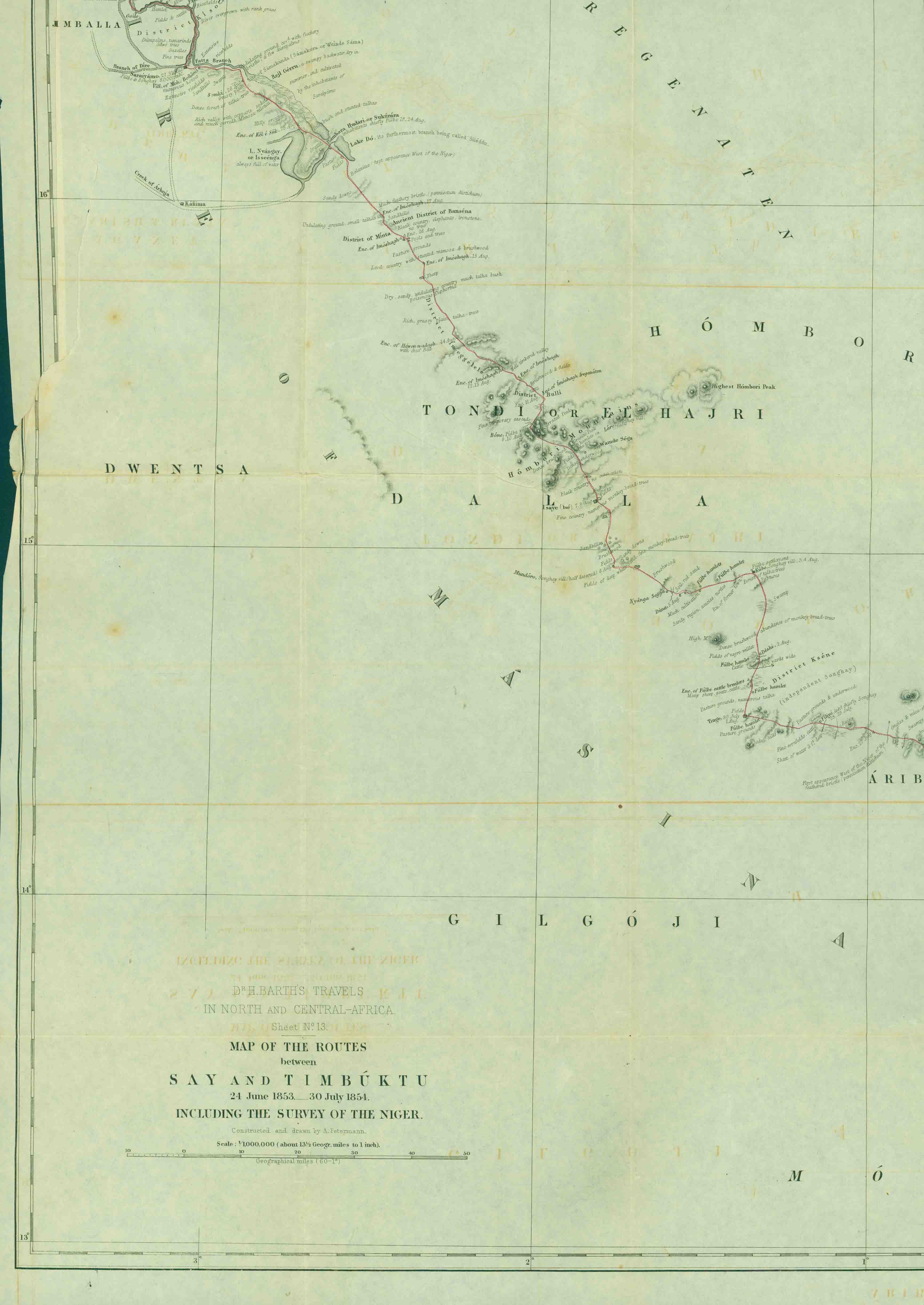 MAP OF THE ROUTES BETWEEN SAY AND TIMBUKTU.