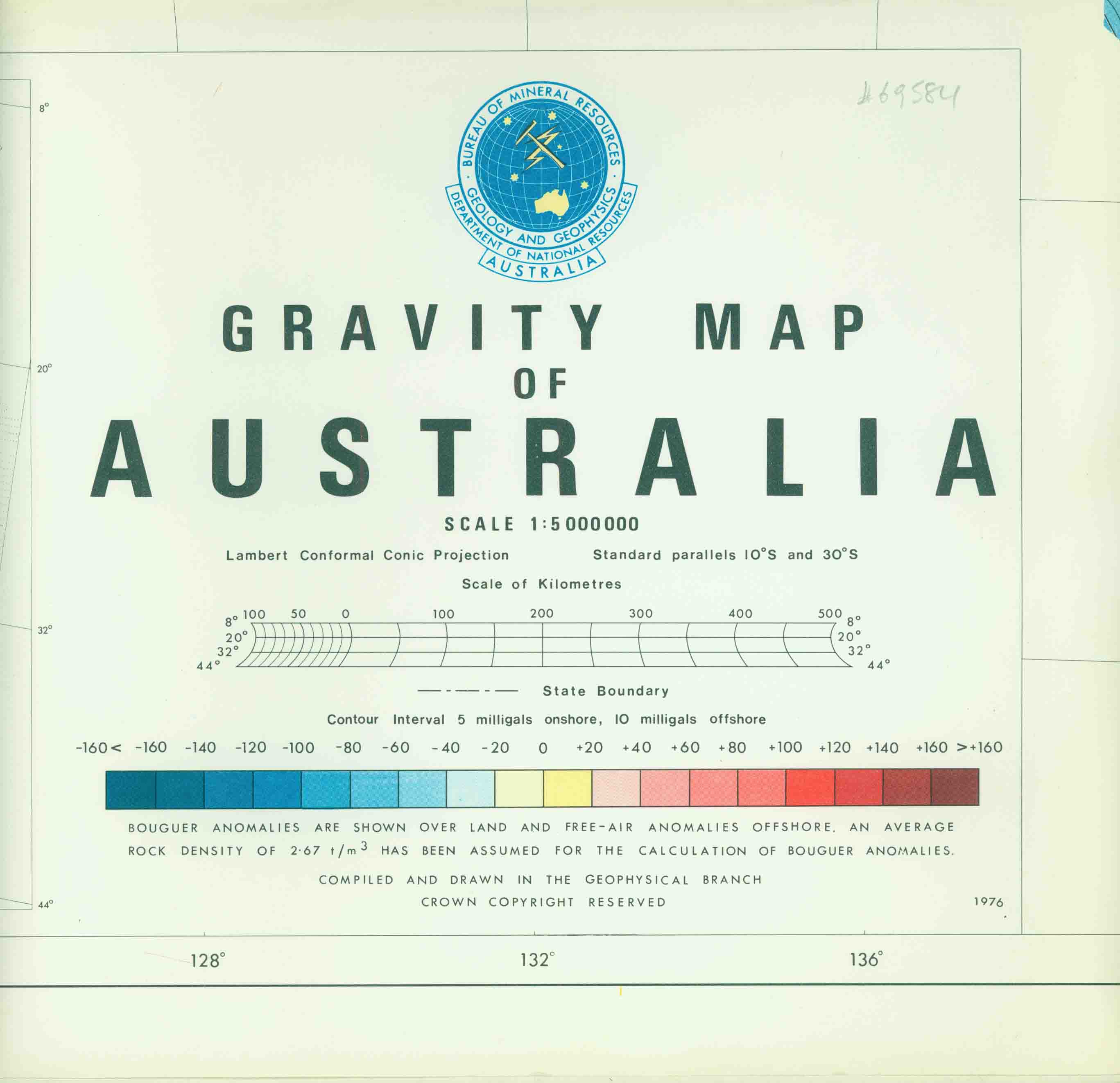 GRAVITY MAP OF AUSTRALIA.