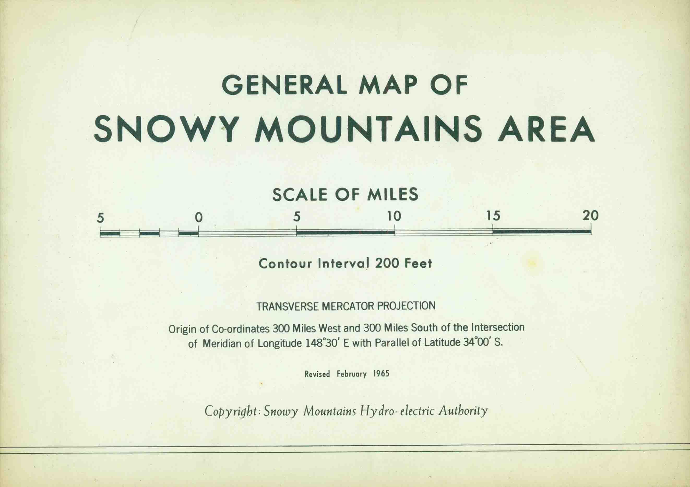 GENERAL MAP OF THE SNOWY MOUNTAINS AREA.