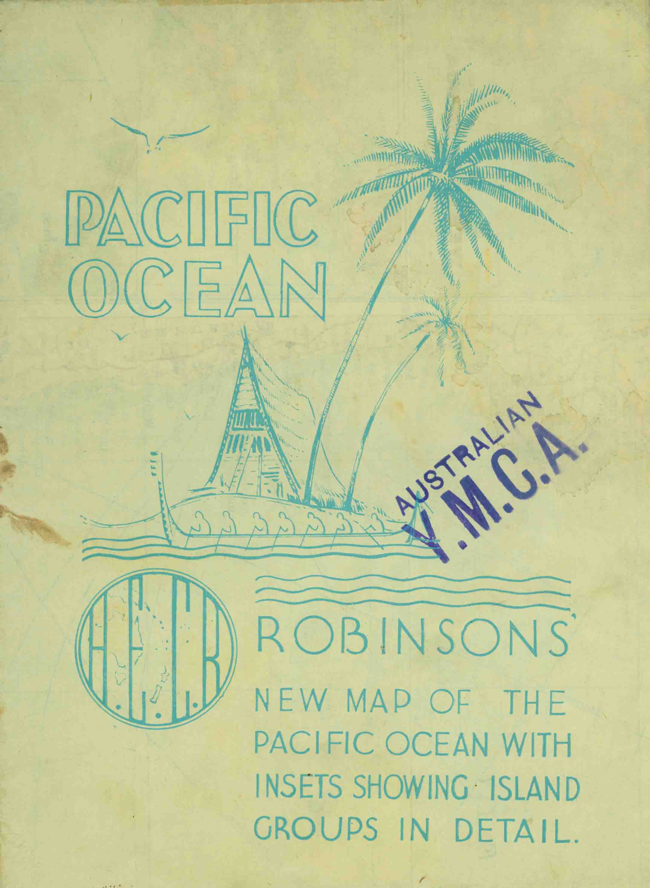 ROBINSON'S NEW MAP OF THE PACIFIC OCEAN WITH INSETS SHOWING ISLAND GROUPS IN DETAIL.