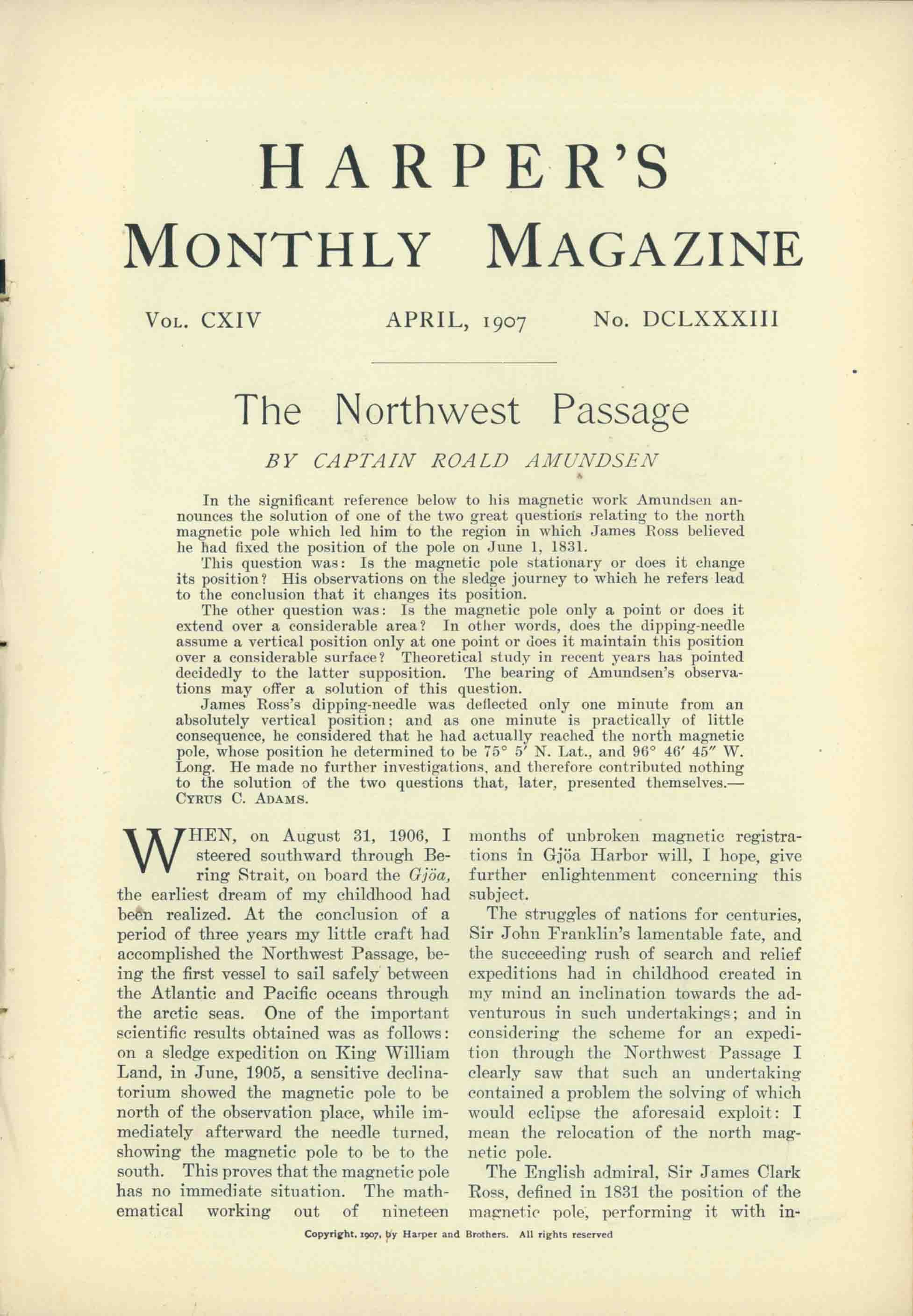 THE NORTH WEST PASSAGE.