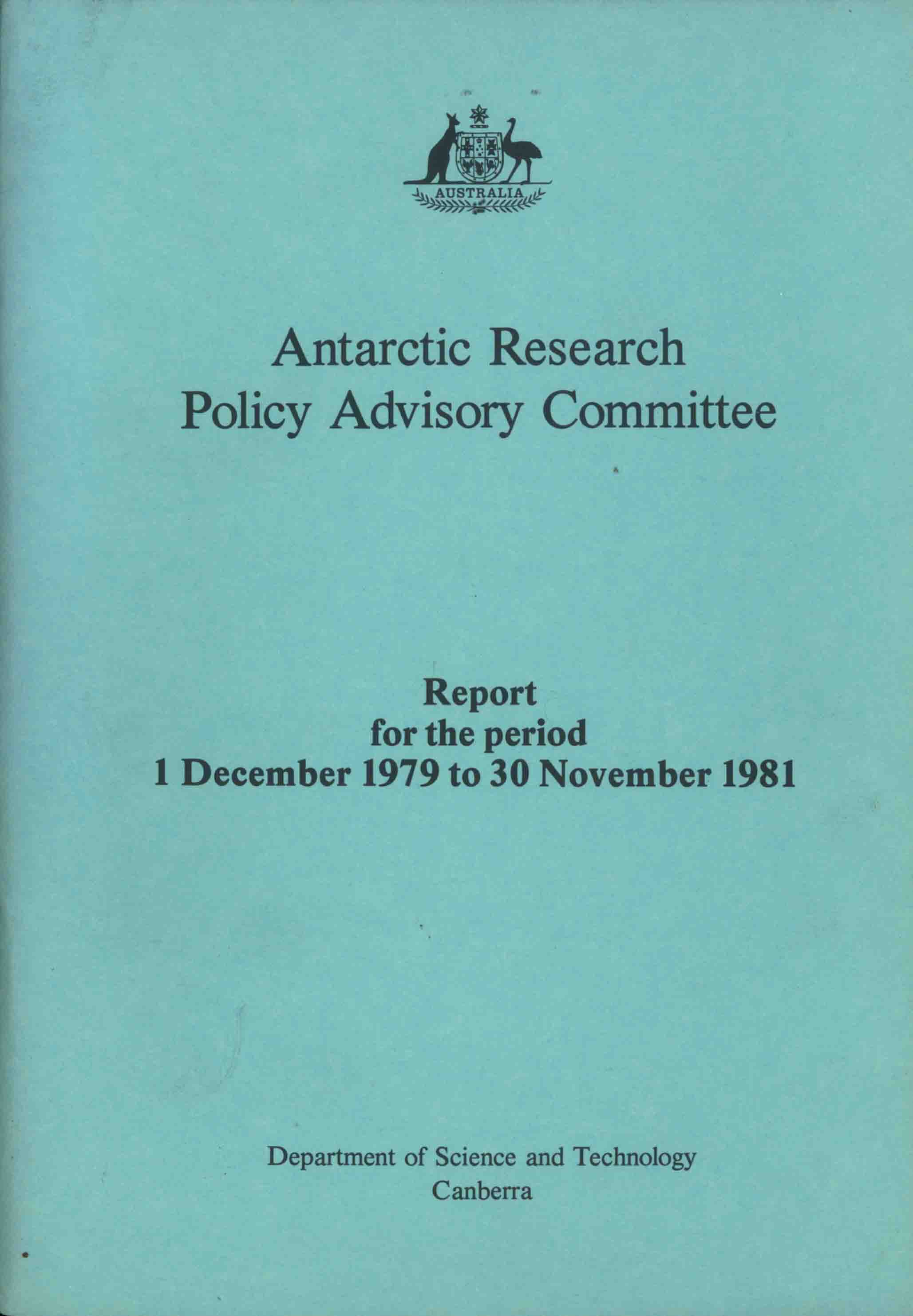 ANTARCTIC RESEARCH POLICY ADVISORY COMMITTEE.