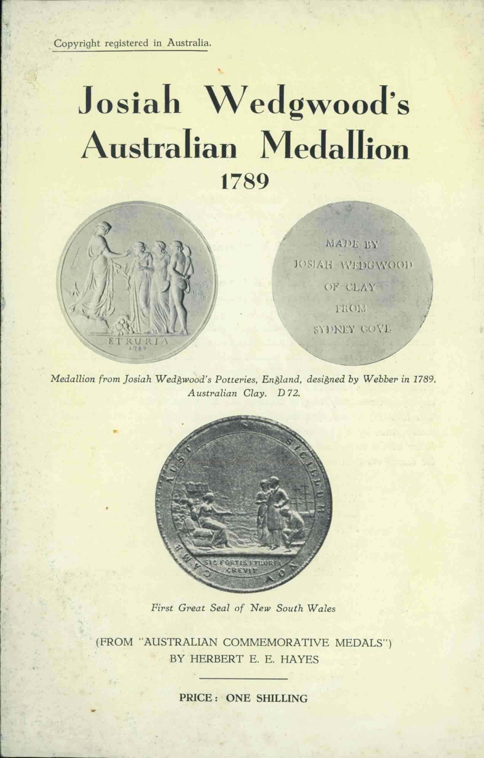 JOSIAH WEDGWOOD'S AUSTRALIAN MEDALLION 1789.